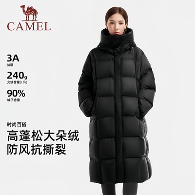 骆驼羽绒服女冬季中长款加厚外套