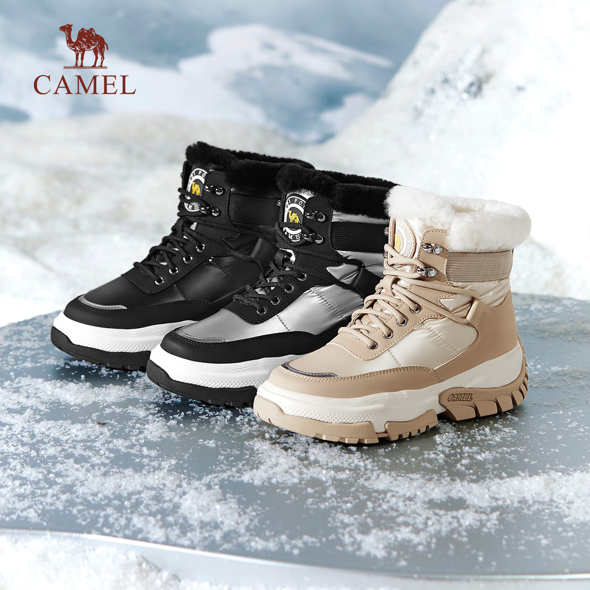 骆驼加厚保暖百搭东北雪地靴