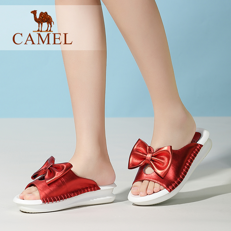 Sandales femme CAMEL   en couche de cuir premiere - Ref 2673581 Image 3