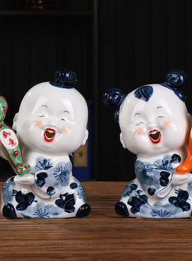 手绘客厅装饰摆件陶瓷中式