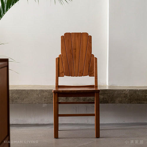 小满北欧 中古纯实木 柚木复古餐椅 梳妆椅 靠背椅 - 封面