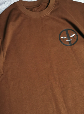 禁止耍醜 TOPROCK T恤纯棉男女宽松打底衫美式园领短袖重磅圆领