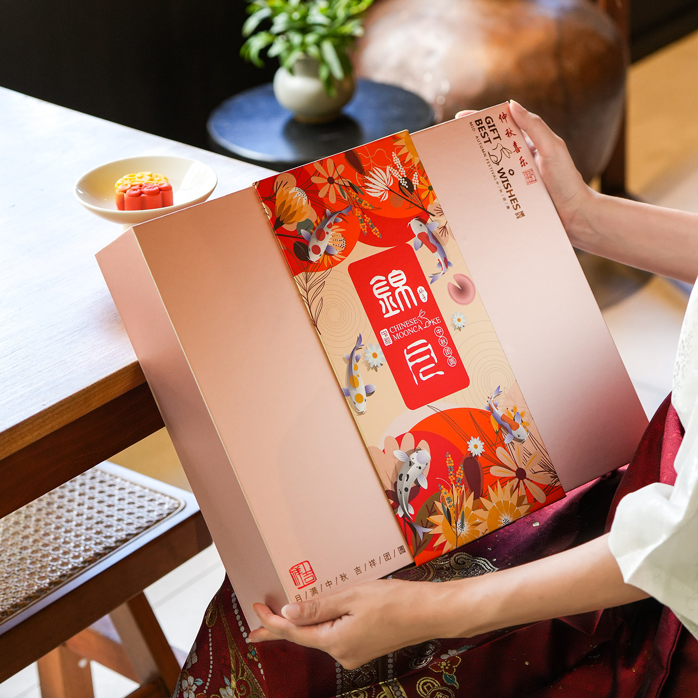 新款高档中秋礼盒月饼包装盒创意国潮风礼盒6粒8粒装手提空盒批发