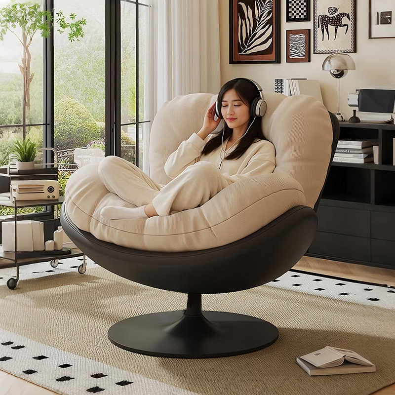 懒人沙发旋转单人沙发蛋壳椅摇摇椅家用躺椅阳台休闲椅蛋壳摇摇椅