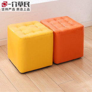 皮凳子方凳圆凳客厅小凳子家用穿鞋换鞋凳KTV试衣间皮墩子沙发凳