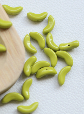 进口捷克珠4*14mm复古郁金香树叶子琉璃DIY手工串珠饰品材料配件