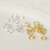 手工DIY饰品配件材料黄铜材质镀24K金开口圈单圈小环耳环基础配件