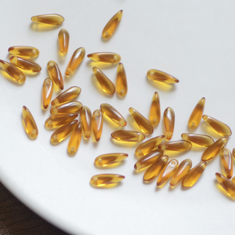 捷克进口3*10mm剑形琉璃玻璃散珠 手工串珠手链项链diy饰品材料