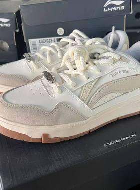 李宁正品COMMON 80s男子柔软舒适百搭耐磨运动休闲板鞋AGCV023-4