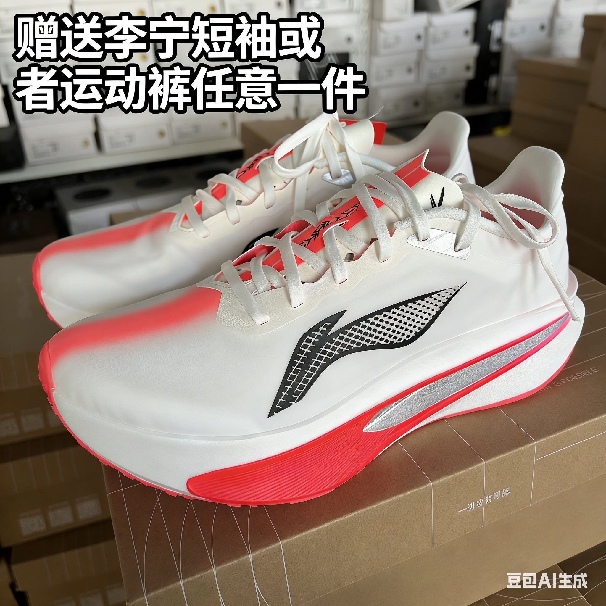 李宁2026新款飞电6C男子䨻丝轻质透气碳板竞速比赛跑鞋ARMW003