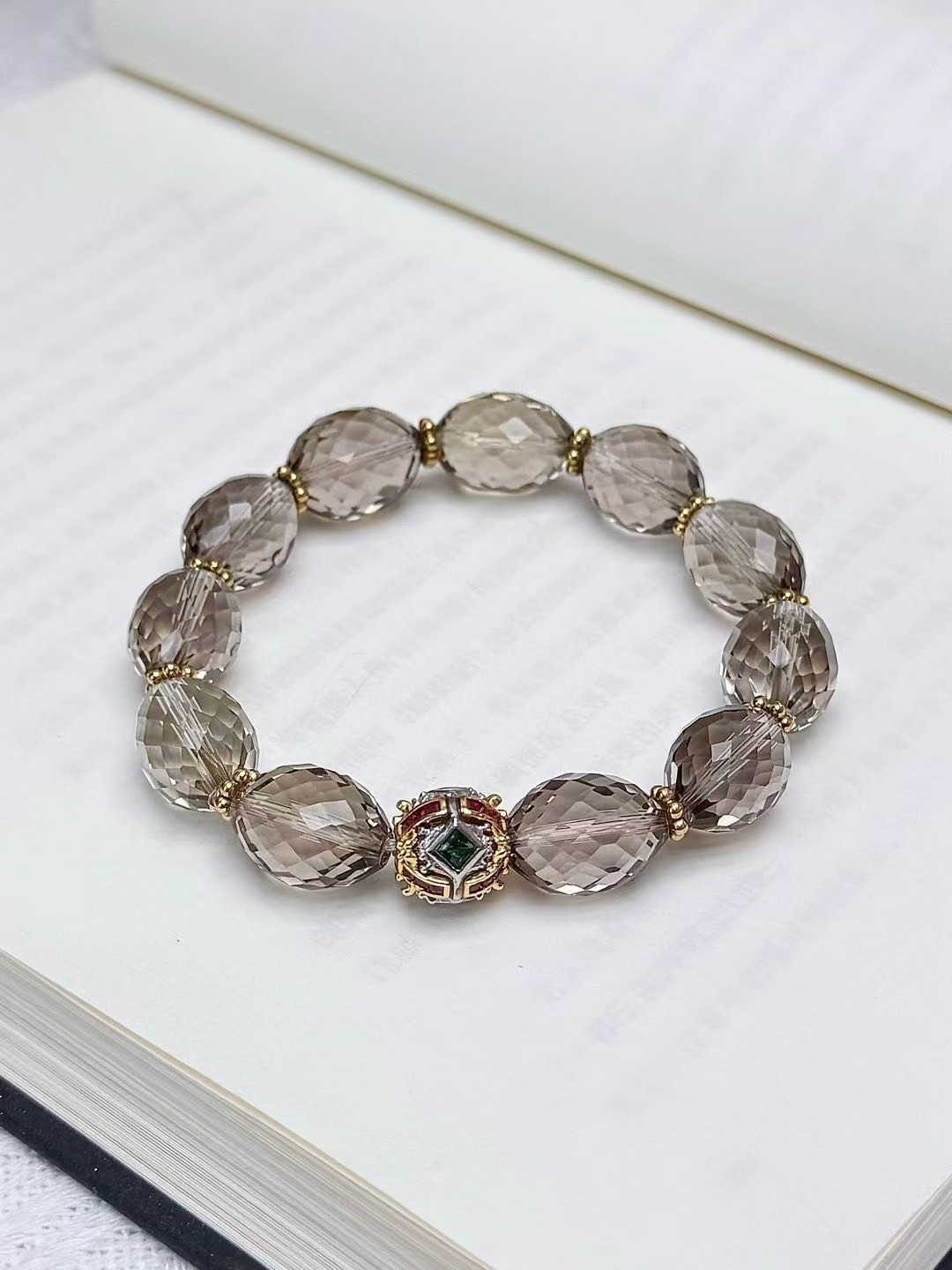 天然双a枣形硬抛光128刻面茶水晶蹦迪珠配高保色18k金色合金配件,饰品/流行首饰/时尚饰品新,手饰/手串,淘宝优惠券,粉丝福利购,淘宝优惠卷