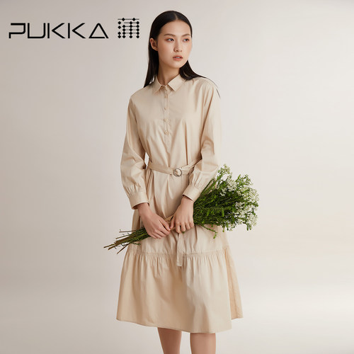 Pukka/蒲牌宽松休闲棉小众连衣裙
