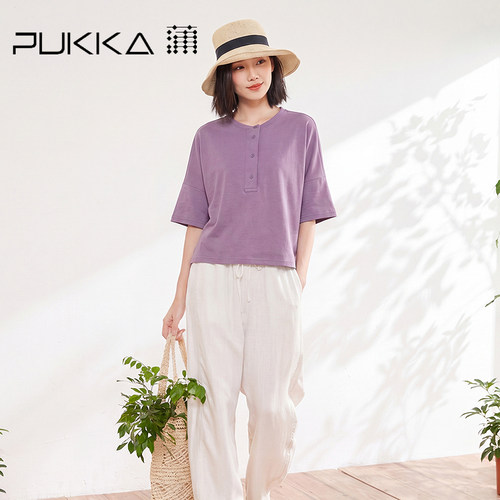 蒲PUKKA夏季中袖显瘦百搭T恤
