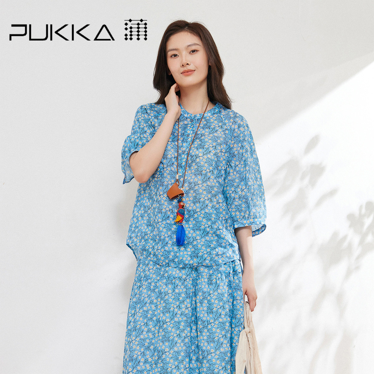 蒲PUKKA 苎麻文艺衬衫女2026夏季新宽松通勤出游七分袖上衣