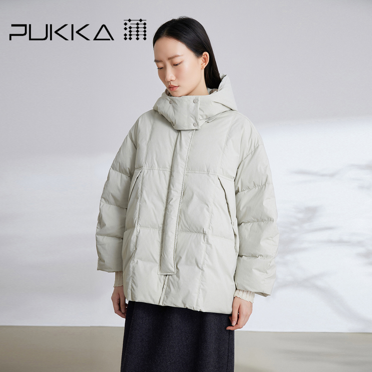 蒲PUKKA短款连帽羽绒服