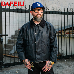 春秋油蜡夹克 transport猎装情侣风衣格纹休闲工装日系防水外套男