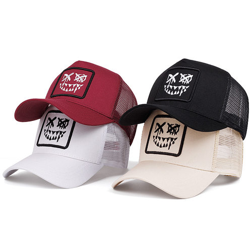 日系户外kapital vintage 刺绣笑脸棒球帽子情侣运动遮阳帽鸭舌帽