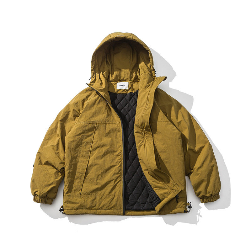日系古着 25冬季新款复古潮牌cityboy户外休闲工装连帽棉服男棉衣
