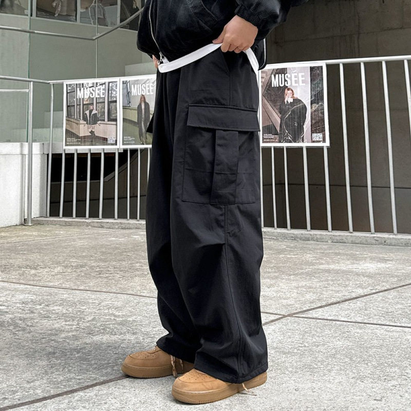 日系机能风直筒工装裤男女春季宽松休闲长裤韩版潮流小众冲锋裤子