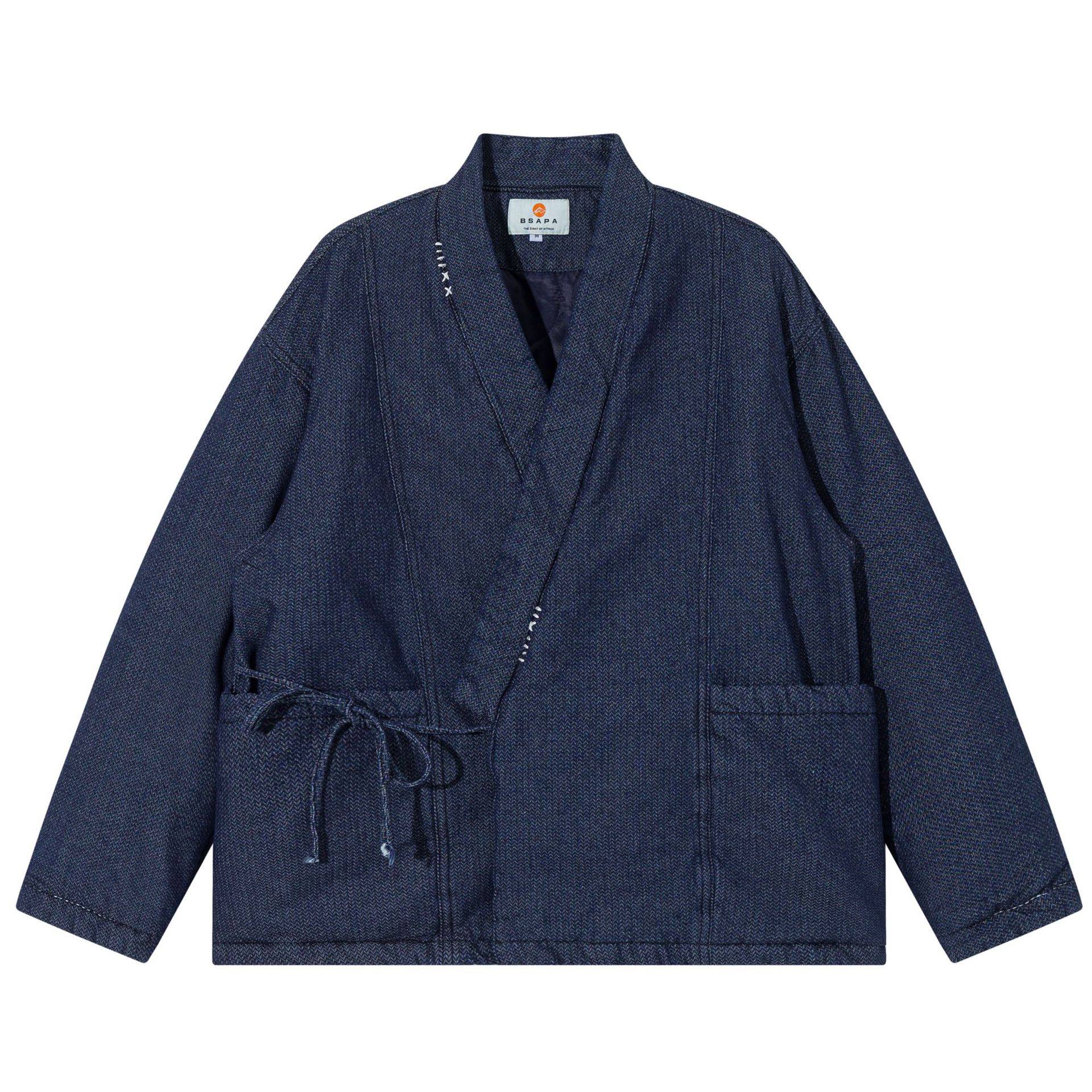 冬季日系复古民族风牛仔道袍棉服男女宽松加厚保暖工装棉衣外套