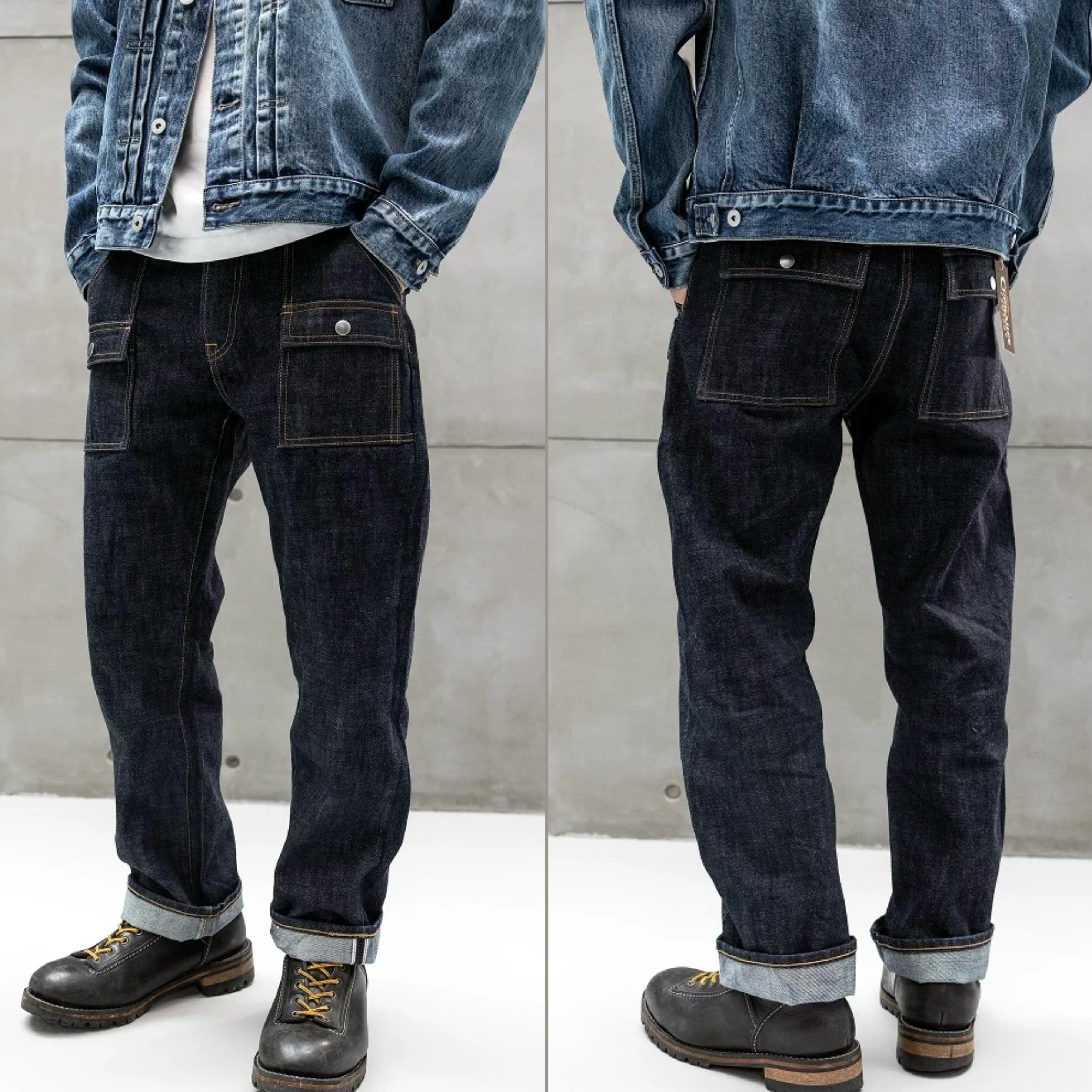 重磅 kapital vintage多口袋已脱浆直筒15oz康龙bush pants牛仔裤