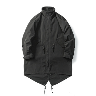 日系复古90白鸭绒中长款羽绒服外套男女可拆卸内胆M65鱼尾风衣潮