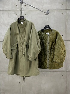风衣两件套夹克外套上衣 风长款 日系复古廓形时尚 男女宽松M51军装