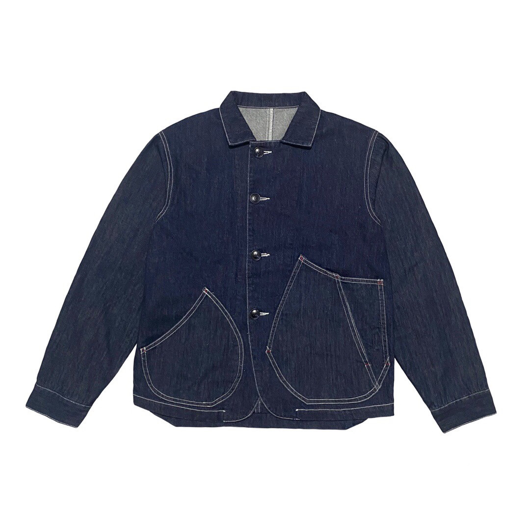 KAPITAL24s平田和宏风格日系道袍解构口袋水洗蓝牛仔工装夹克外套