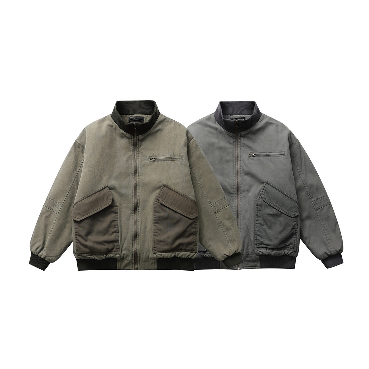 日系复古美式潮牌2025冬季新款复古水洗棉服立领棉衣厚工装棉袄男