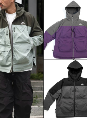 2025ss春季日系CMF户外休闲机能防水拼色冲锋衣外套男女同款夹克