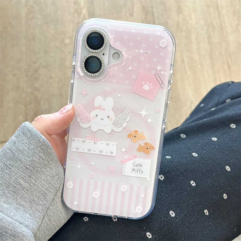 秋冬ins可爱少女粉色波点手机壳