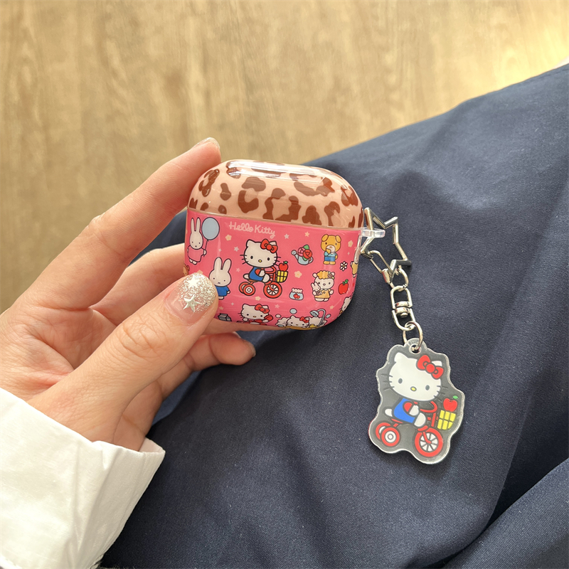 日韩可爱少女心创意豹纹耳机套