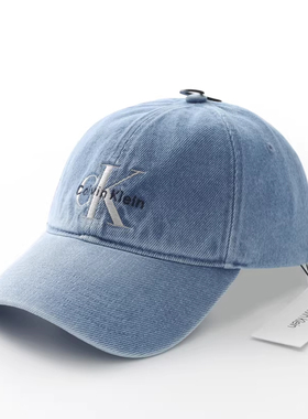 CK棒球帽纯棉亲肤弯檐鸭舌帽Logo刺绣帽子男女同款Calvin Klein