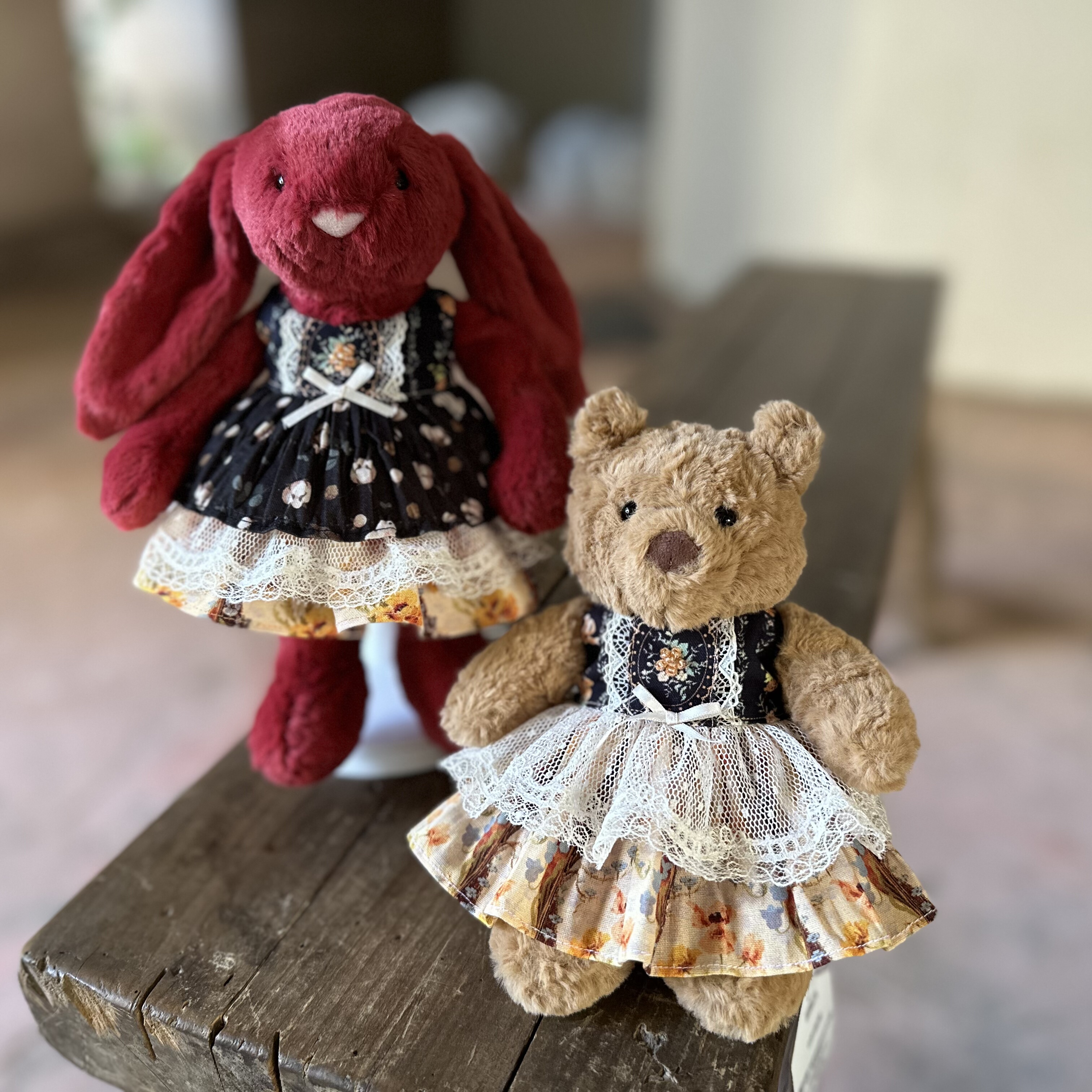 Tiny原创手作巴塞罗熊裙子着替蛋糕裙蝴蝶结套装手作玩偶衣服18cm