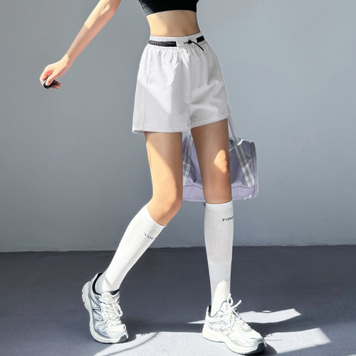 健身女孩抽绳宽松防走光运动短裤