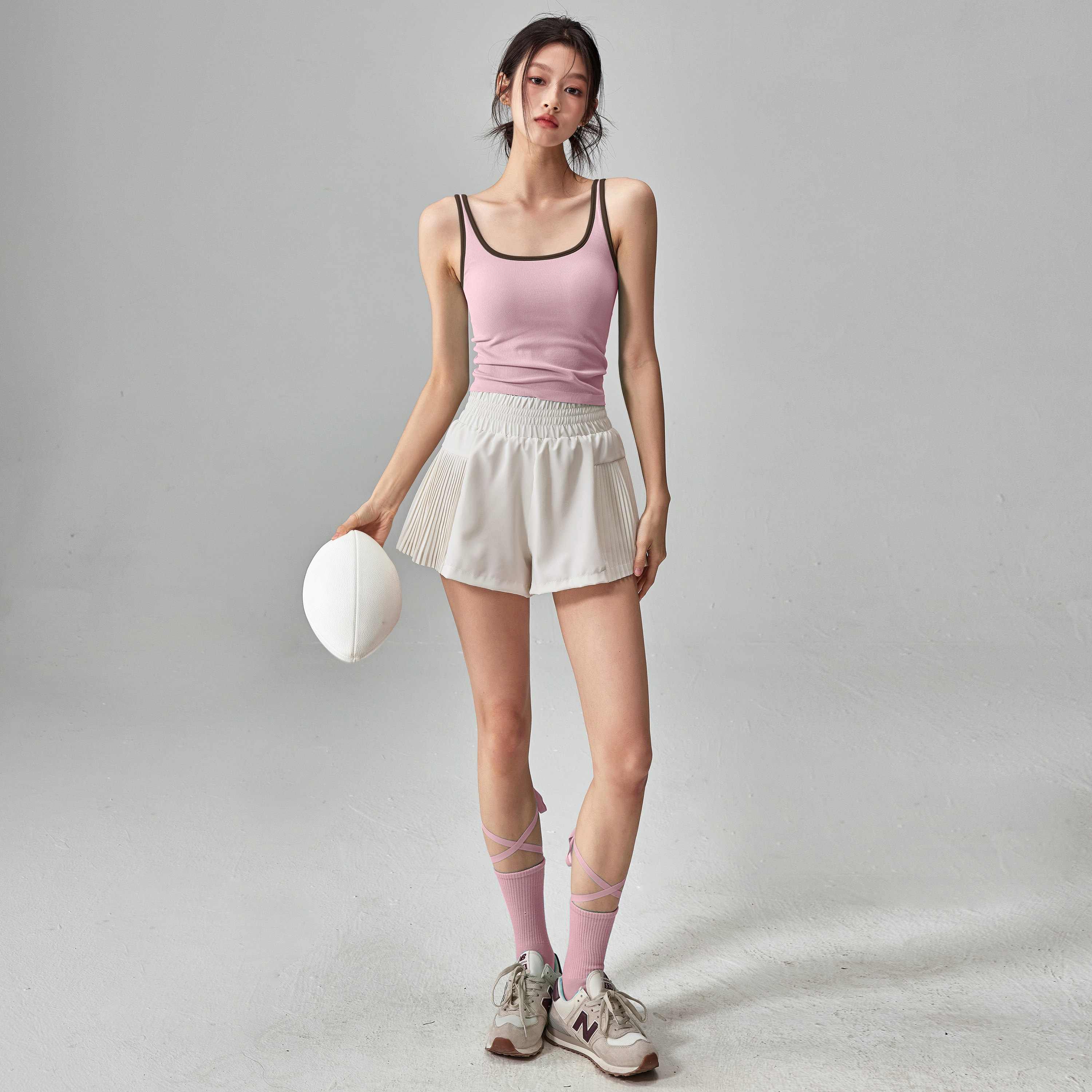 健身女孩带胸垫瑜伽服背心弹力速干运动内衣无袖普拉提上衣套装夏