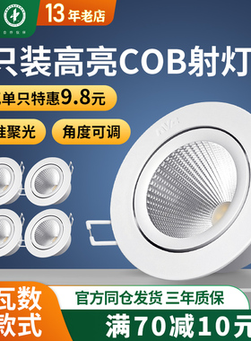 雷士照明cob射灯嵌入式天花led筒灯防眩光酒店服装展厅背景墙洞灯