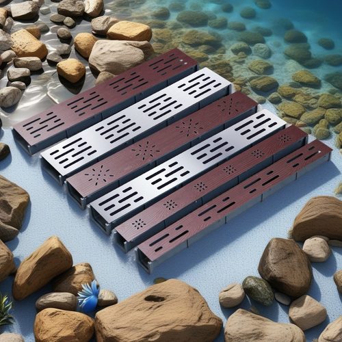 不锈钢排水沟盖板PP水槽阳台庭院露台隐形地沟U型排水槽水沟篦子