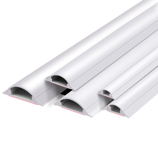 地线槽PVC明装阻燃线槽防踩自粘半圆隐形弧形电线地槽美化走线槽