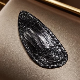 真皮手缝线DIY真皮皮质高贵侧边发夹百搭新款 碎黑色发夹