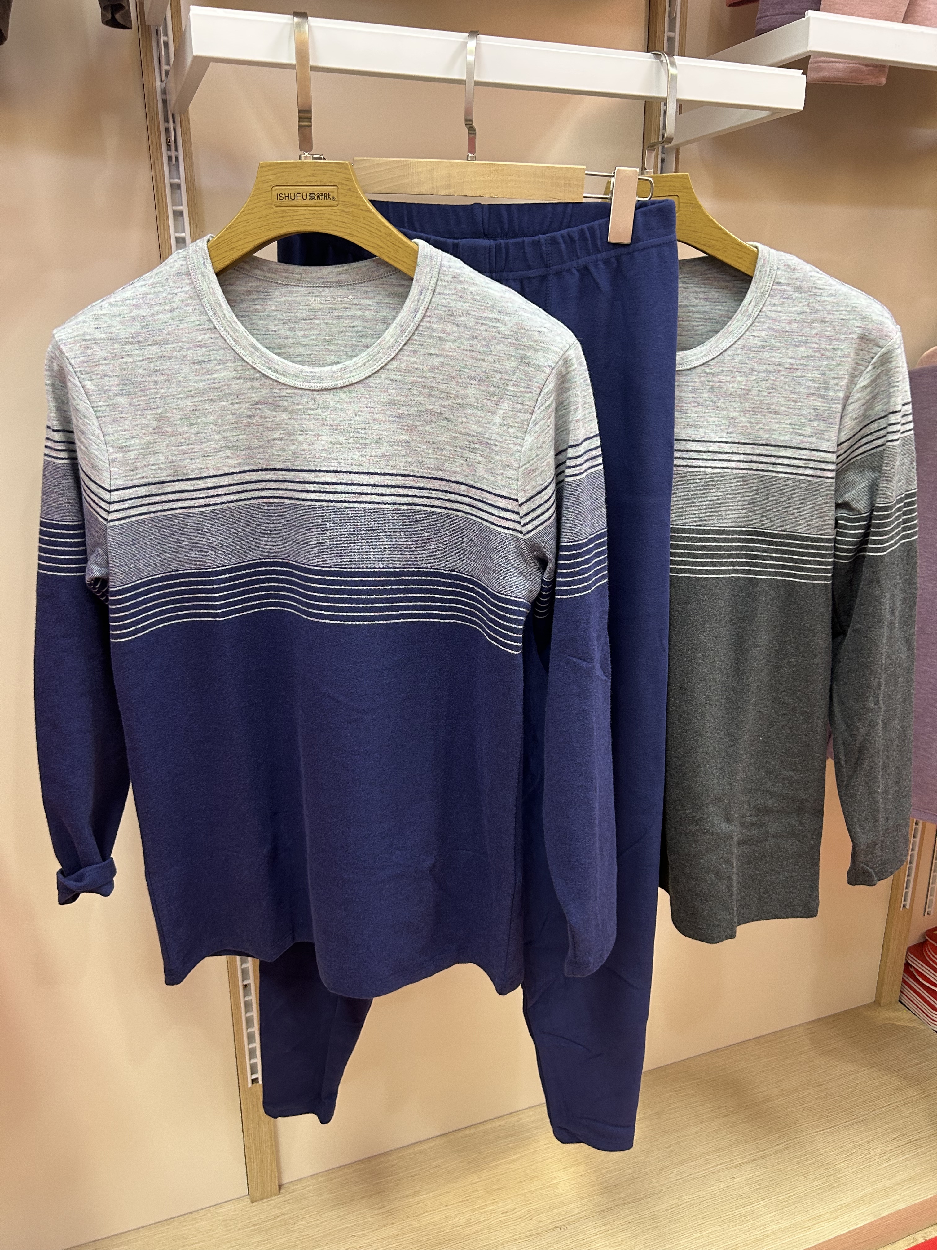 新一步男士加厚舒绒秋衣秋裤套装圆领