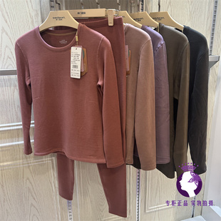 情侣3717秋衣秋裤 绅门国际1724加厚款 男女士金貂热绒保暖圆领套装