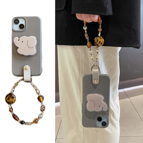 ins高级冷淡灰大象支架16手机壳