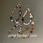 海盐琥珀手工自制原创手机链串珠美拉德秋冬ccd链钥匙包包相机链