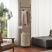 落地衣帽架可移动脏衣篓衣架家用儿童挂架卧室玄关衣服架子挂衣架