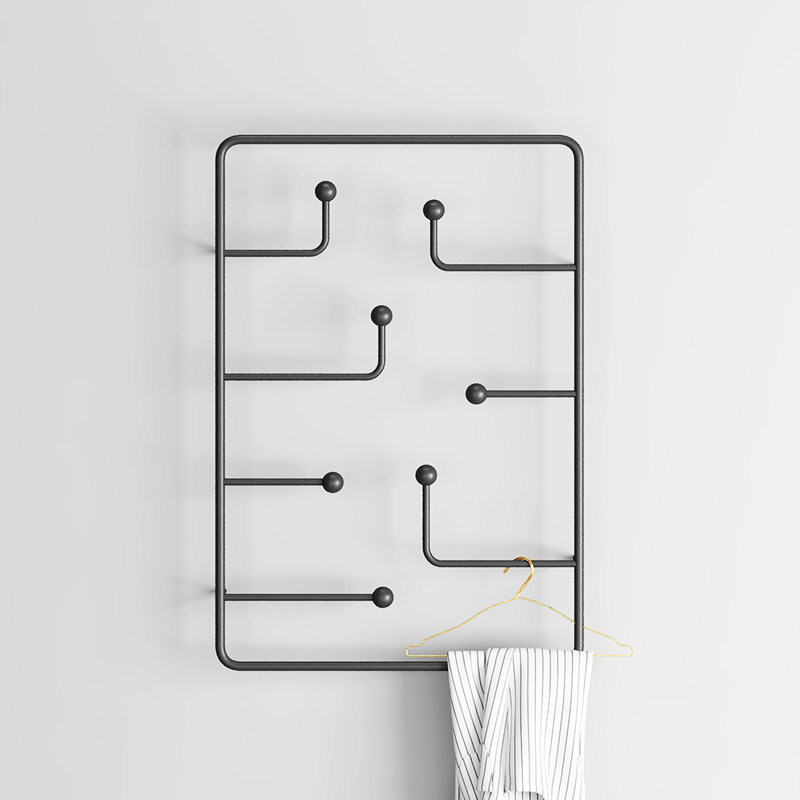 铁艺壁挂衣杆简约现代挂钩北欧简易家用衣帽架墙上卧室挂衣服架子