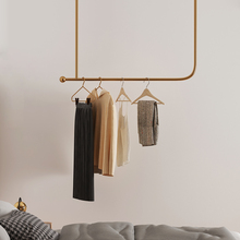 壁挂墙上衣帽架服装店展示挂衣架商用黑色陈列架商铺垂吊衣服架子