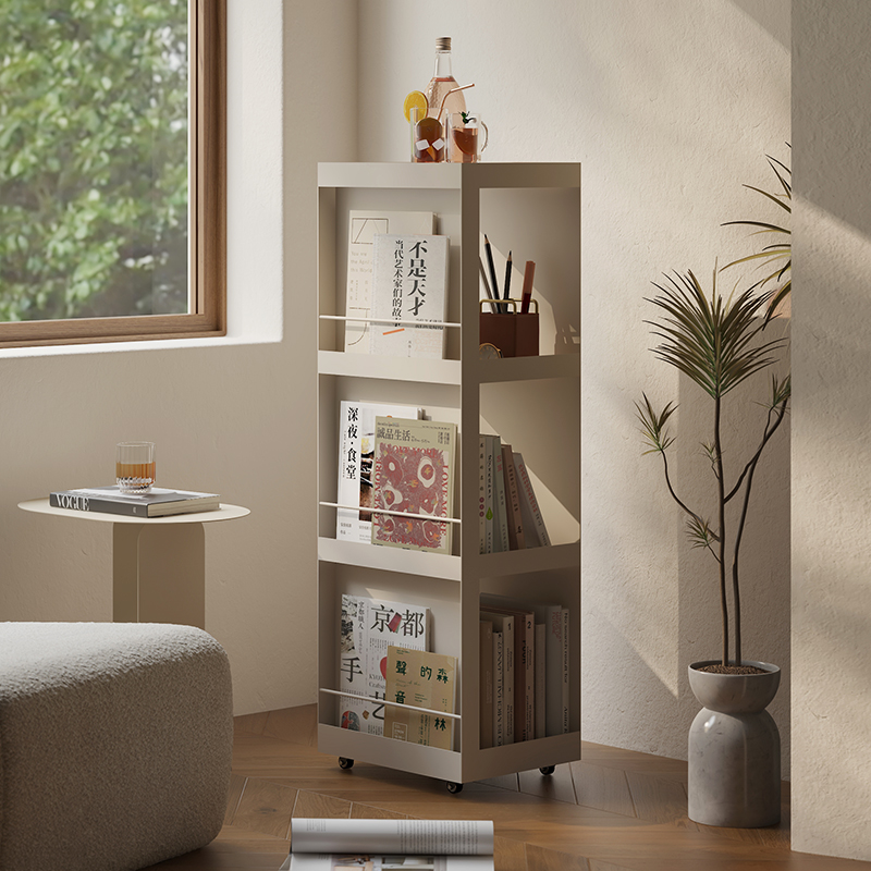 落地多层书架置物架可移动收纳架客厅靠墙展示架子家用简易储物架