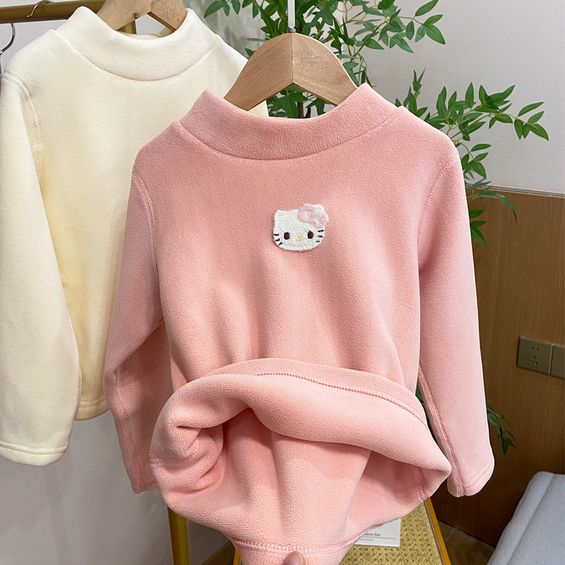 奥粒绒加绒加厚女童打底衫内搭暖