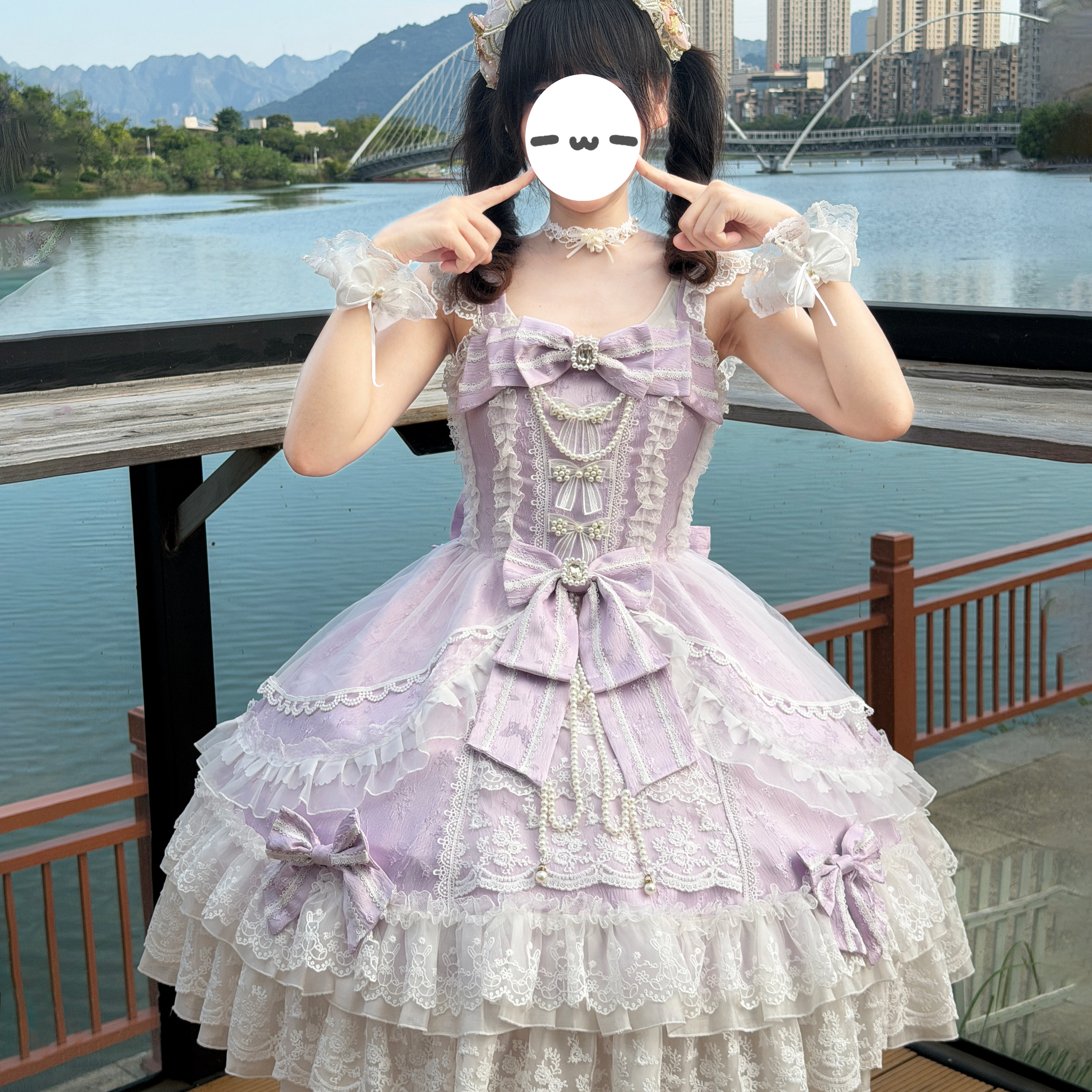 lolita甜美新款公主裙洛丽塔连衣裙少女蓬蓬裙蕾丝蝴蝶结蛋糕裙